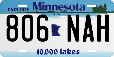 MN license plate 806NAH