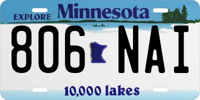 MN license plate 806NAI