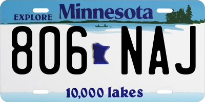 MN license plate 806NAJ