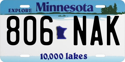 MN license plate 806NAK