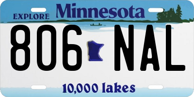 MN license plate 806NAL