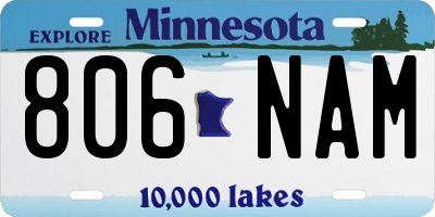 MN license plate 806NAM