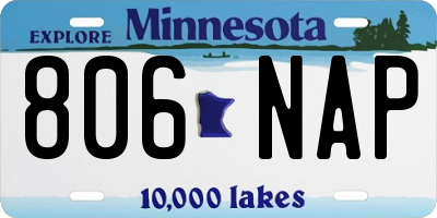 MN license plate 806NAP