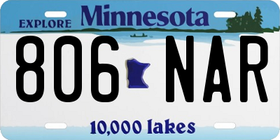 MN license plate 806NAR