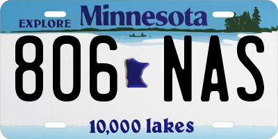 MN license plate 806NAS