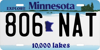 MN license plate 806NAT