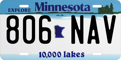 MN license plate 806NAV