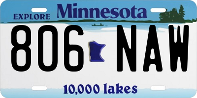 MN license plate 806NAW