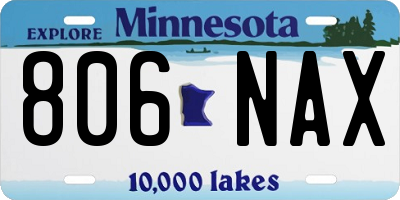 MN license plate 806NAX