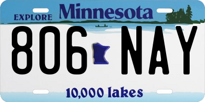 MN license plate 806NAY