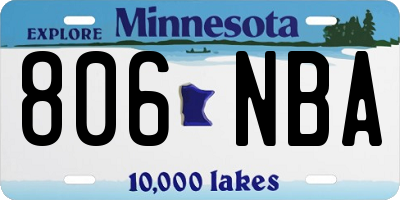 MN license plate 806NBA