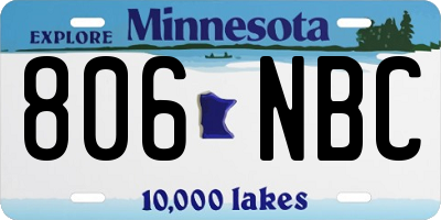 MN license plate 806NBC