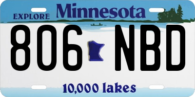 MN license plate 806NBD