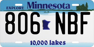 MN license plate 806NBF