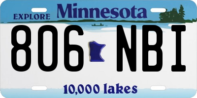 MN license plate 806NBI