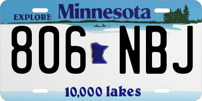 MN license plate 806NBJ