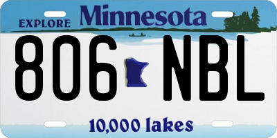 MN license plate 806NBL