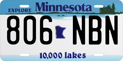 MN license plate 806NBN