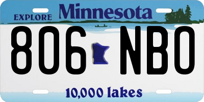 MN license plate 806NBO