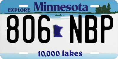 MN license plate 806NBP