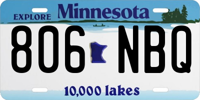 MN license plate 806NBQ