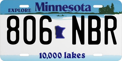 MN license plate 806NBR