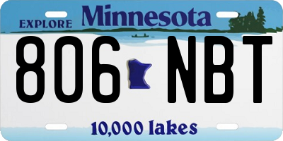MN license plate 806NBT