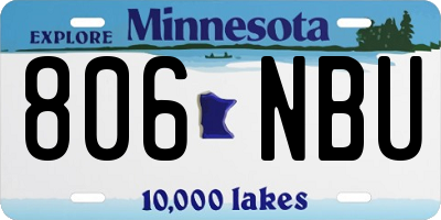 MN license plate 806NBU