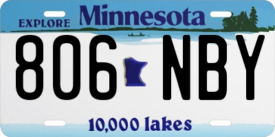 MN license plate 806NBY
