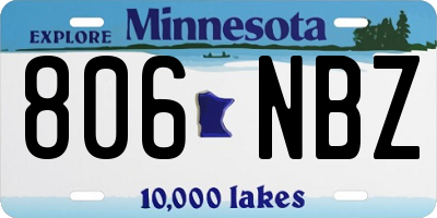 MN license plate 806NBZ