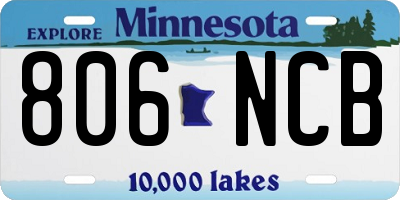 MN license plate 806NCB
