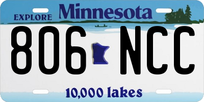 MN license plate 806NCC