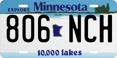 MN license plate 806NCH