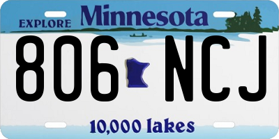 MN license plate 806NCJ