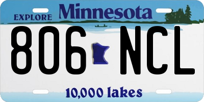 MN license plate 806NCL