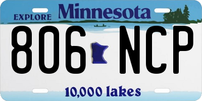 MN license plate 806NCP