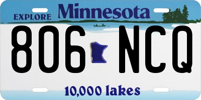 MN license plate 806NCQ