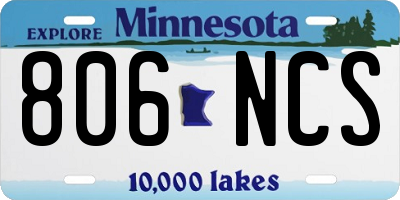 MN license plate 806NCS
