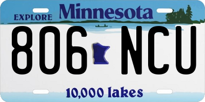 MN license plate 806NCU
