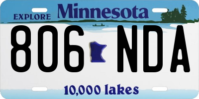 MN license plate 806NDA