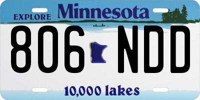 MN license plate 806NDD