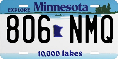 MN license plate 806NMQ