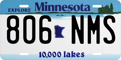 MN license plate 806NMS