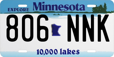 MN license plate 806NNK