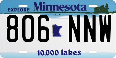 MN license plate 806NNW