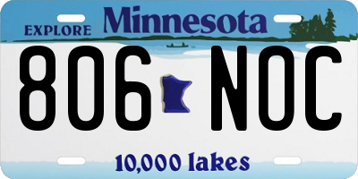 MN license plate 806NOC