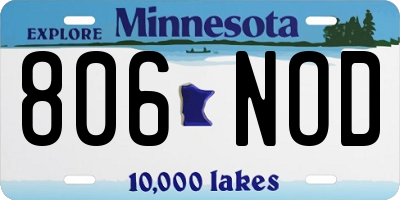 MN license plate 806NOD