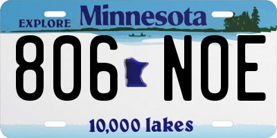 MN license plate 806NOE