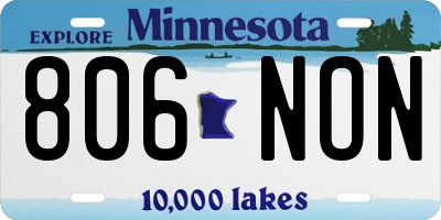 MN license plate 806NON