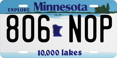 MN license plate 806NOP